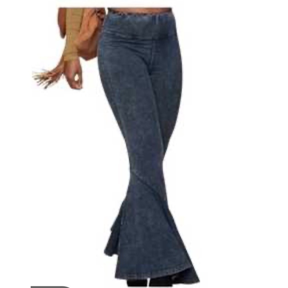 Earthbound Trading Co Acid Wash Flare Bell Bottom Pants Small Sweatshirt Soft
